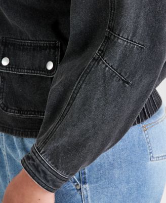 Trendy Plus Size Denim Moto Jacket