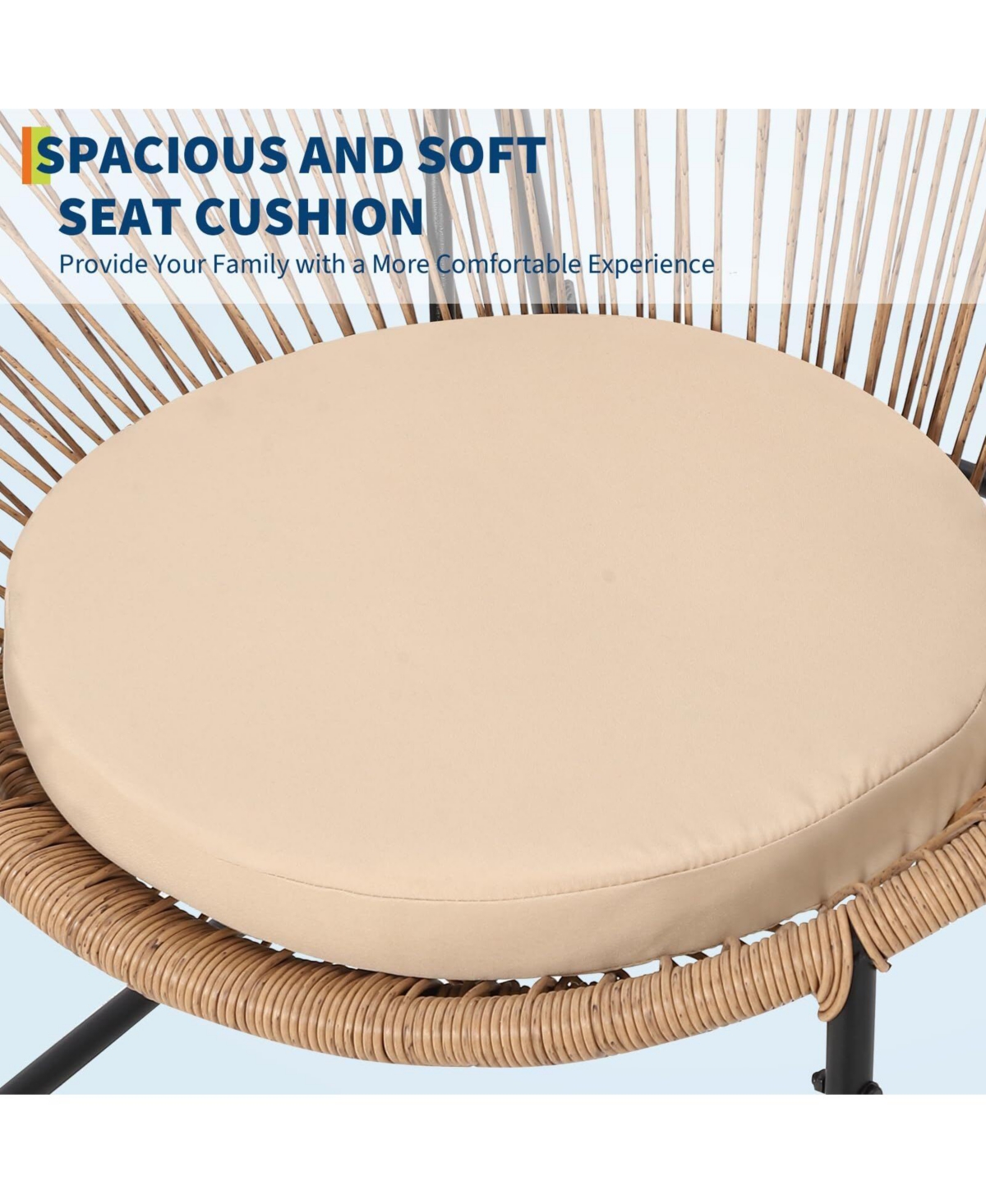 Gaomon 3-Piece Outdoor Bistro Set, Acapulco Chairs with Cushions & Glass Top Side Table, All-Weather Patio Conversation Set