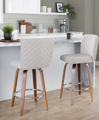 Fabric Henry Contemporary Fixed-Height Counter Stool, Set of 2