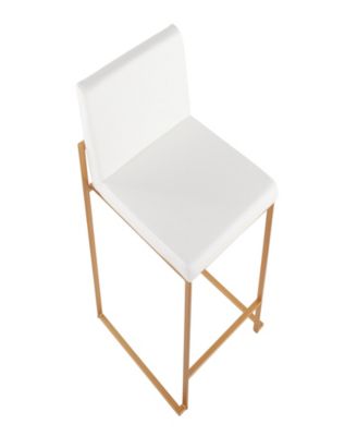 Fabric Fuji Contemporary High Back Counter Stool, Set of 3