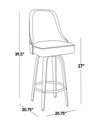 Fabric Studded Marcel Transitional Fixed-Height Counter Stool, Set of 2