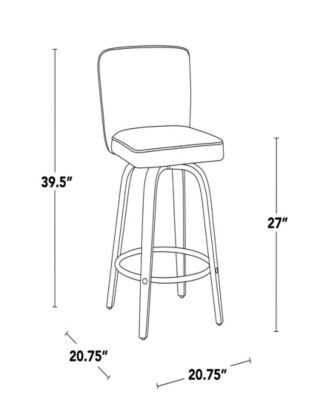 Fabric Henry Contemporary Fixed-Height Counter Stool, Set of 2