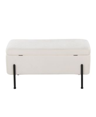 17.25" Fabric Daniella Contemporary Storage Bench
