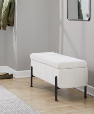 17.25" Fabric Daniella Contemporary Storage Bench