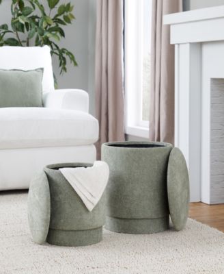 2-Pc. Fabric Marla Upholstered Contemporary Ottoman Set