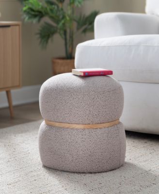 13.5" Fabric Cinch Contemporary Pouf Ottoman