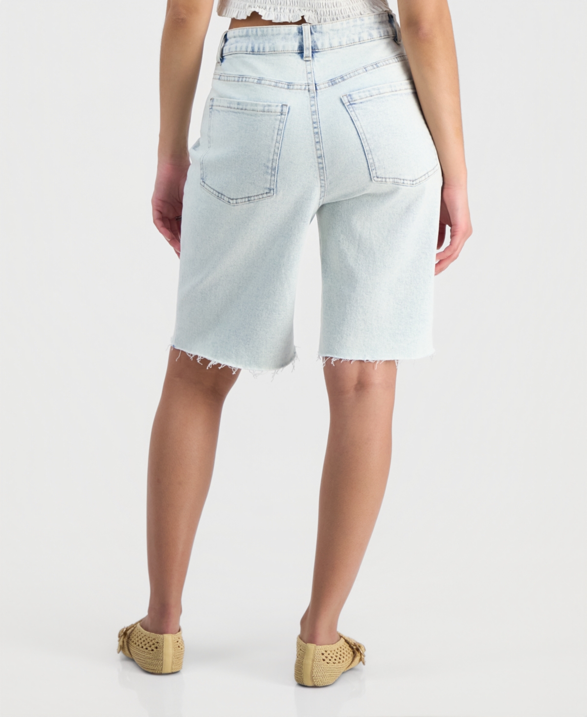 Juniors' High-Rise Baggy Denim Jorts