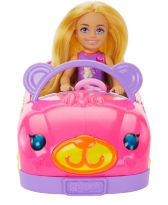 Chelsea Vehicle Set with Blonde Small Doll, Toy Car and Teddy Bear Accessory