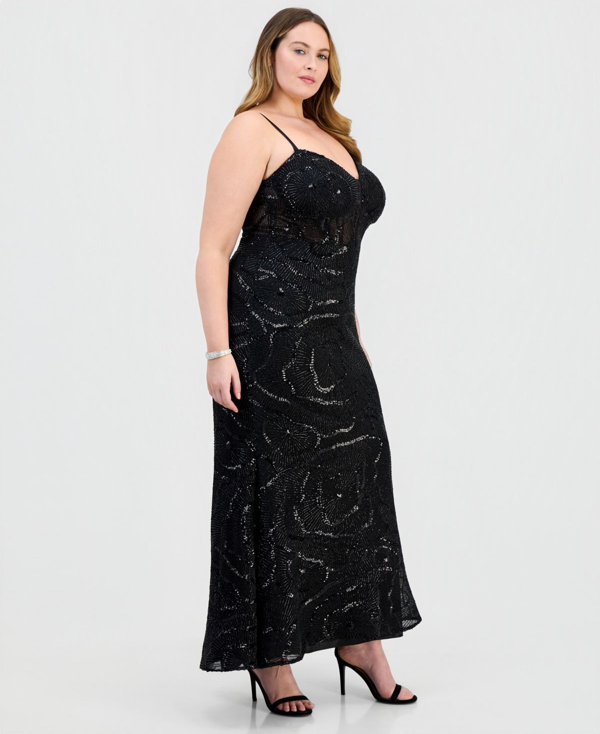 Say Yes Plus Sequinned Mermaid Gown