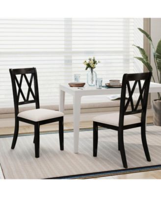 Costway Farmhouse Dining Chairs Modern Kitchen Chairs with Elegant Hollowed backrest