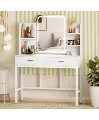Makeup Vanity with Mirror and Lights, Vanity Table with Drawers
