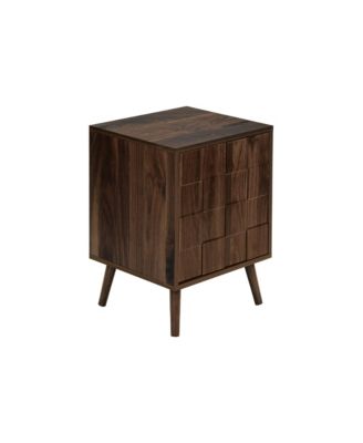 Accent Table, End, Side Table, Small, Storage, Lamp, Walnut Laminate, Modern