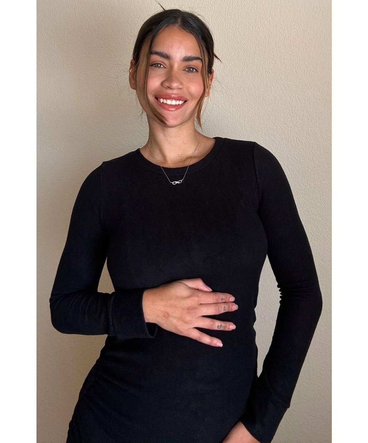 Pinkblush Maternity Heather Grey Soft Knit Ruched Top