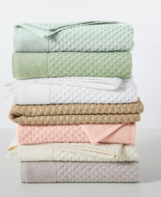 Quick-Drying Cotton Diamond Waffle Textured 2-Piece Oversized Bath Sheet, 68" x 35"