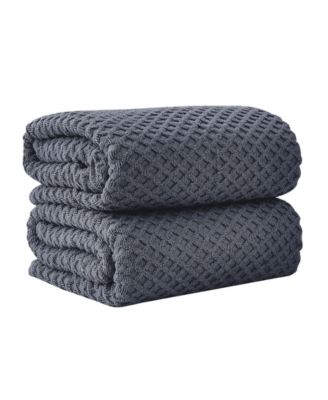 100% Cotton Diamond Waffle 2-Piece Oversized Bath Sheet Set