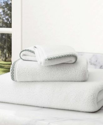 Quick-Dry Cotton Decorative Border 6 Pack Hand Towel Set