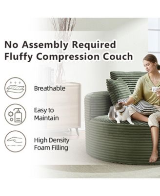 Round Sofa Bed with Memory Foam Sectional Couches for Living Room