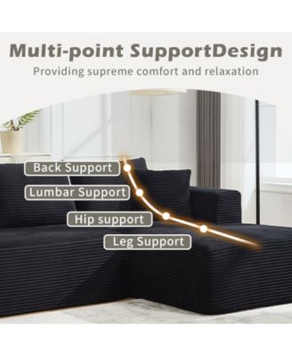 Modular Sectional Sofa Couches L-Shape Couch 3 Seat Modular Sofa Memory Foam Sectional Couches, Cloud Couch with Right Chaise.