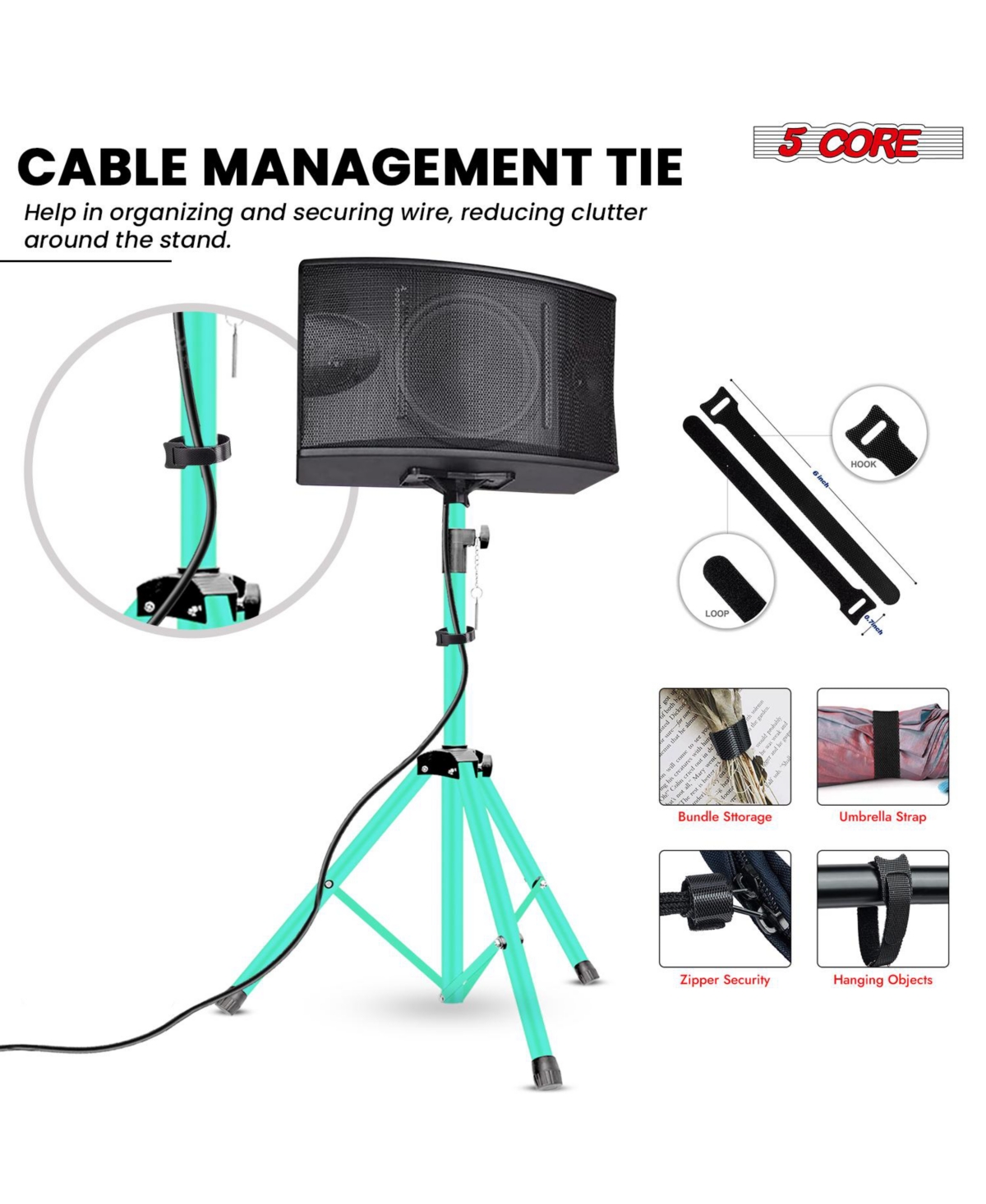 5 Core Speaker Stand Adjustable Pa Dj Tripod Mount Heavy Duty