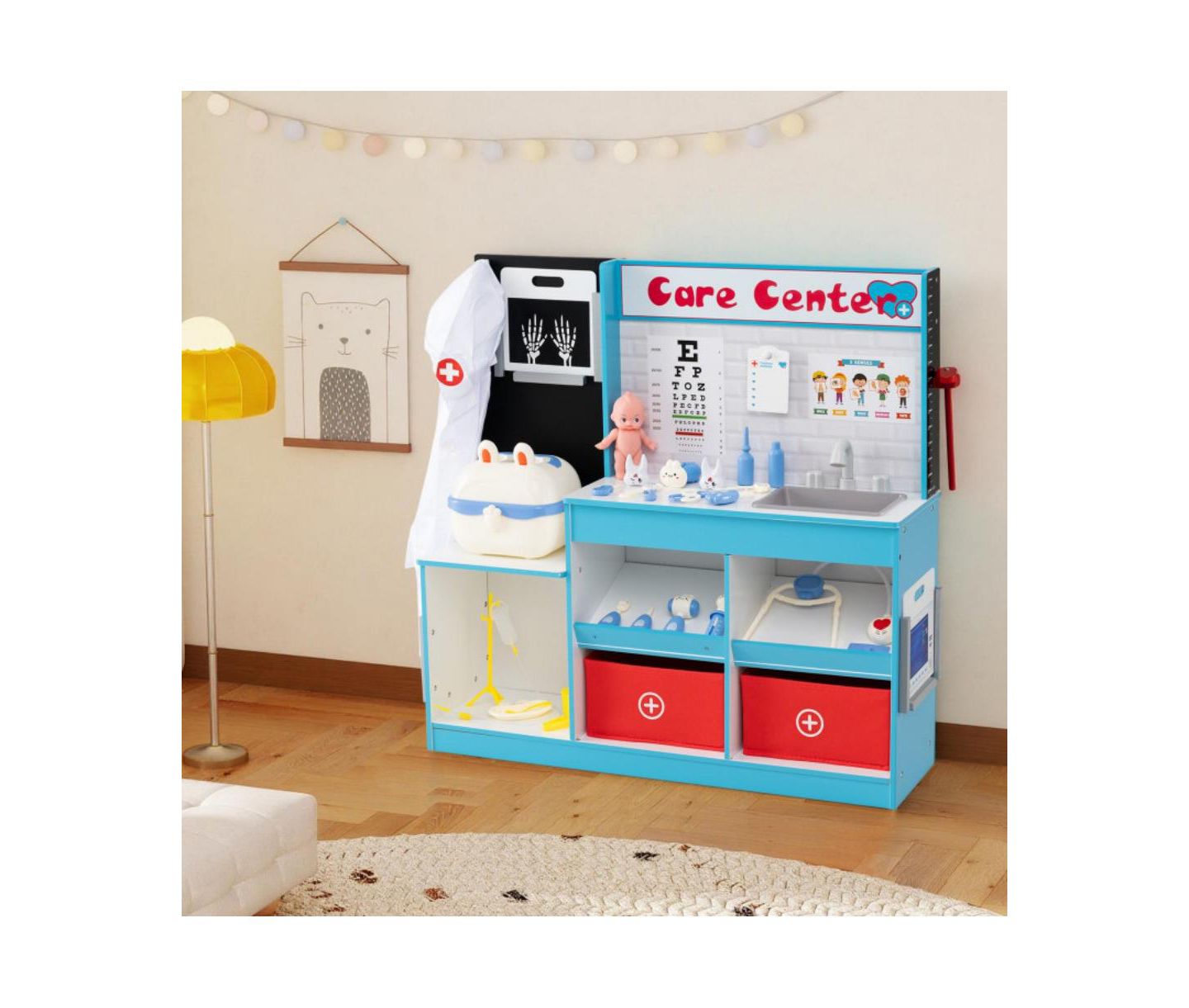 Детский игровой набор HONGGE Medical Center X-Ray and ECG Tools 7-Piece Playset, Ages 3+, цвет: Синий — фото 4
