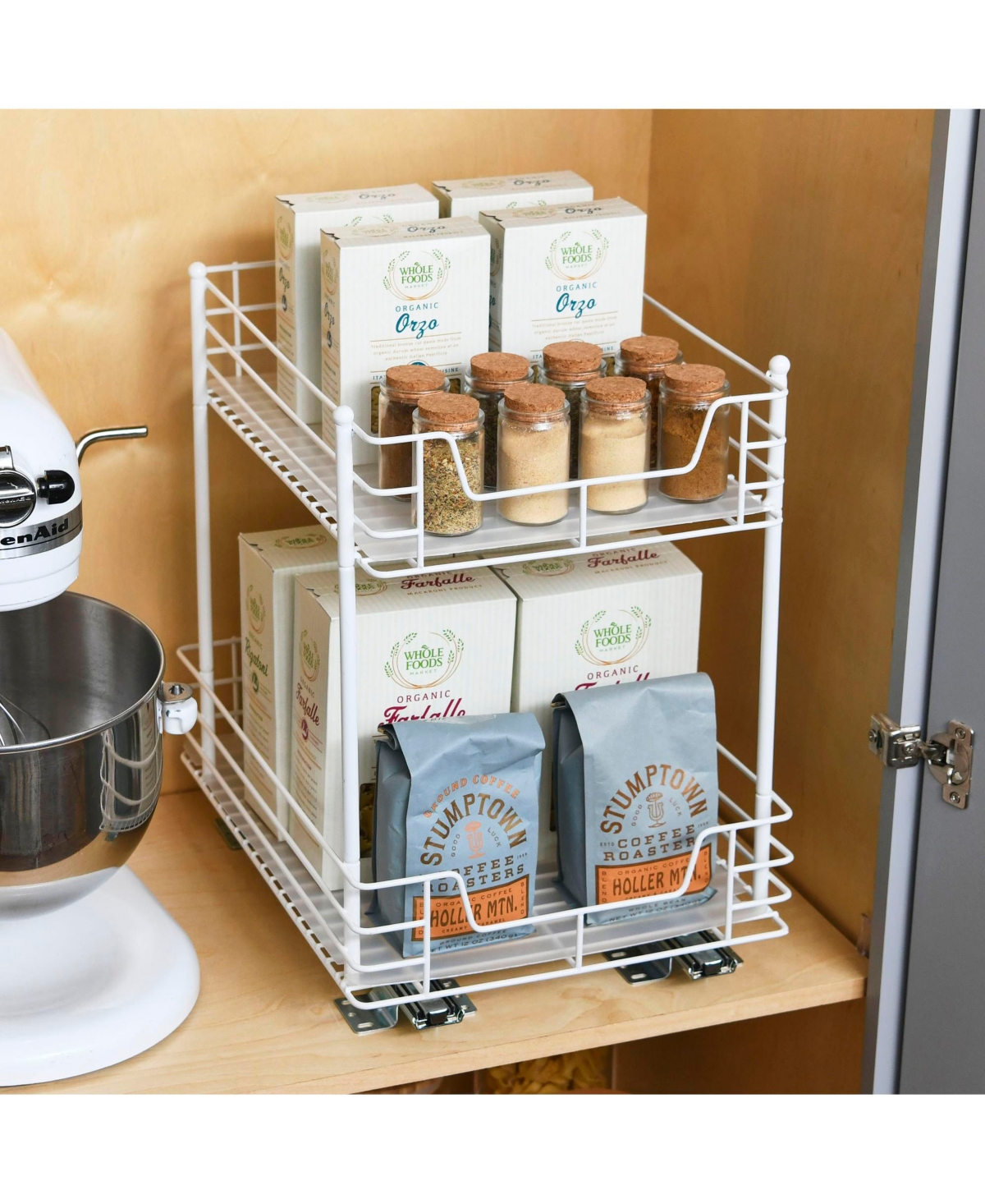 Household Essentials Glidez Steel Pull-Out Storage Organizer, 2 -Tier Design