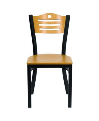 2 Pack Slat Back Metal Restaurant Chair