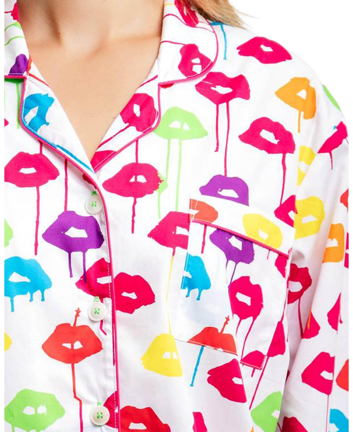 Sant and Abel Women's ganic Cotton Poplin Button Down Long Sleeve Pajama Set