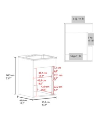 Siena Compact Vanity Cabinet, Single Door, Two Open Side Shelves