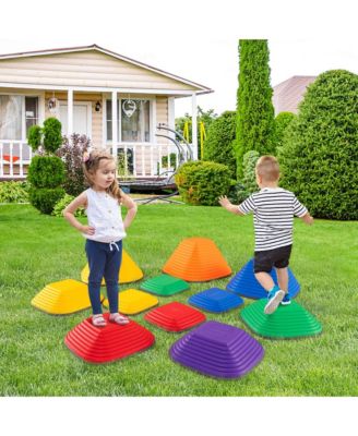 11 Pcs Colorful Stepping Stones with Full Non-Slip Edging Toys for 3+ Toddlers