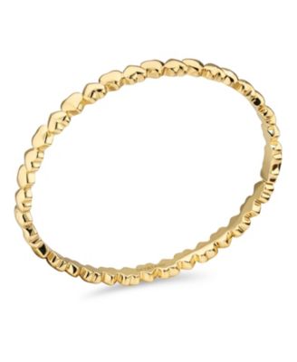 Sweet Heart Eternity Bangle Bracelet in Gold Plated Sterling Silver, Size Medium