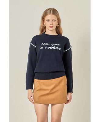 Women's Handwriting crew neck knit