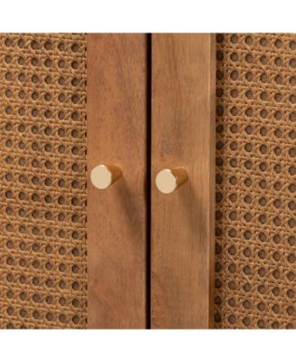 Boxton Studio Ramiel 30.1" Rattan Mid-Century Sideboard