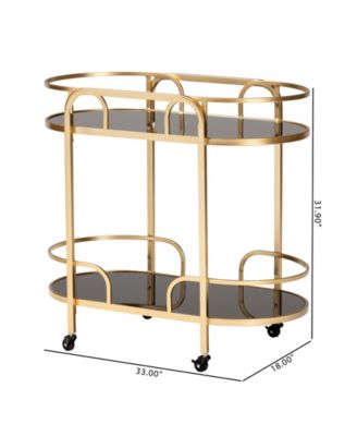 Furniture Leighton 18" Glass Contemporary Wine Cart