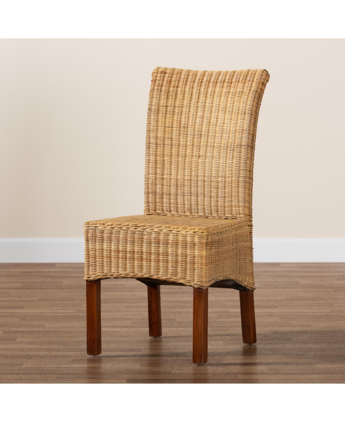 Furniture Shamara 21.25" Rattan Bohemian Dining Chair