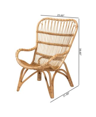 Earvin 31.9" Rattan Bohemian Armchair