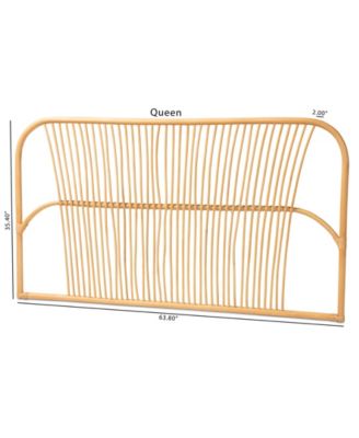 Laina 63.8" Rattan Bohemian Queen Wall-Mount Headboard