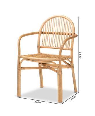 Tugera 22" Rattan Bohemian Dining Chair