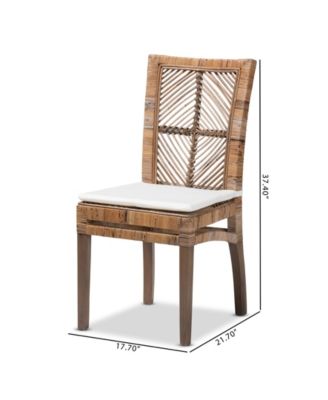 Laluna 21.7" Rattan Bohemian Dining Chair with Cushion