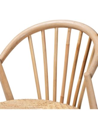 Kobe 21.3" Rattan Mid-Century Dining Chair