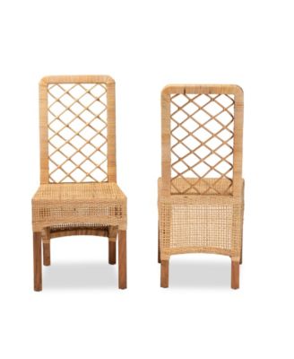 Moscow 2-Pc. Rattan Bohemian Dining Chair Set
