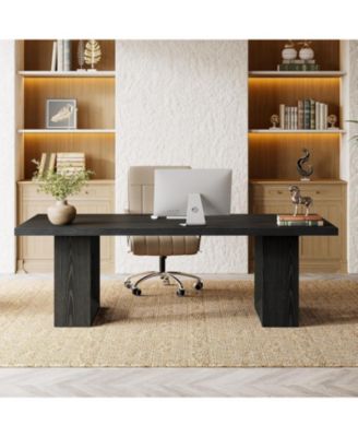 Home Office Desk, 62.99" Large Farmhouse Executive Desk, Computer Table, Writing Table