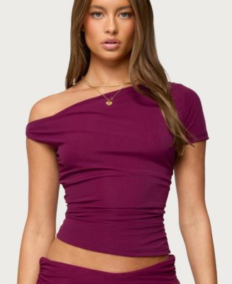 Edikted Women's Halli Twisted Off Shoulder Top - Macy's
