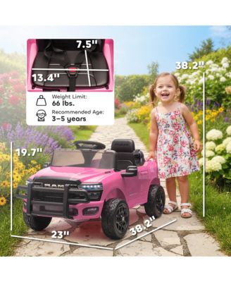 12V Licensed Dodge RAM 3500 Kids Ride on Car with Dual Motors,