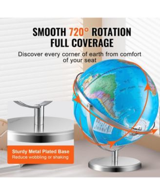 Illuminated World Globe 13" Educational LED Constellation Globe Metal Base