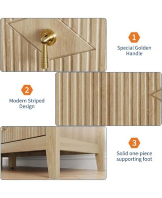 Fluted Dresser 47" Wide – 6-Drawer Modern Wood Chest for Bedroom, Stylish Storage Cabinet for Living Room, Hallway, or Entryway, Green