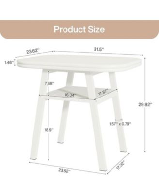 Dining Table for 2-4 People, 31.5 Inches Small Modern Kitchen Table with Storage Shelf, Dining Room