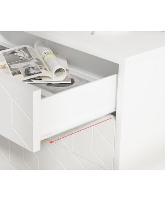 4 Drawer Gold Metal Handles and Sturdy MDF Construction Modern Dresser