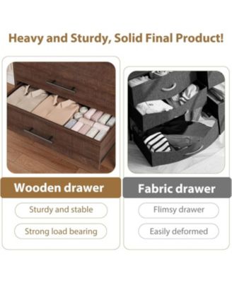 Tall Multi-Drawer Wooden Bedroom Dresser Freestanding Storage Organizer