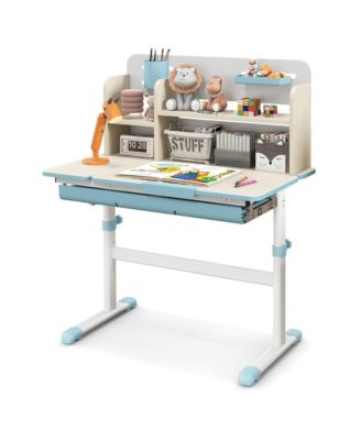 Kids Multifunctional Study Table Study Desk w/ Tiltable Desktop Book Stand
