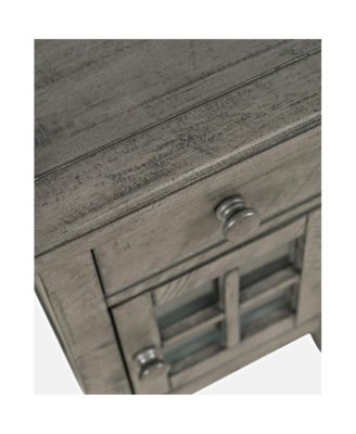 Rustic Shores Distressed Acacia USB Charging Chairside End Table